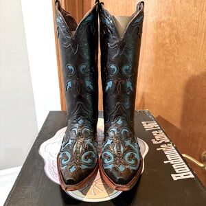 Pecos Bill Women’s Black and Turquoise Western Boot